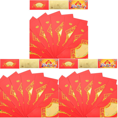 30Pièces Sachets Rouge Avec Billets Or Année Pour An 1