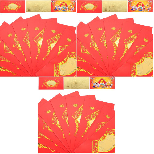 30Pièces Sachets Rouge Avec Billets Or Année Pour An 2