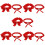 5Set Fasce Gamba Per Sposa Rosse in Tessuto Con 9