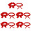 5Set Fasce Gamba Per Sposa Rosse in Tessuto Con 7