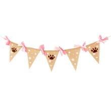 3Stk Leinenbanner Hundeparty Mit Pfotenmotiv Für