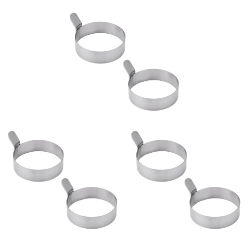 6Stk Ei-Ringe Mit Griff Antihaft Silber Für 1