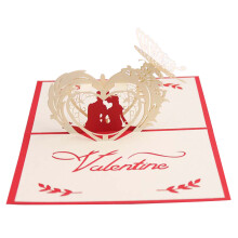 3Stk 3D Up Karten Valentinstag Beige Gefaltet Mit Umschlag Und