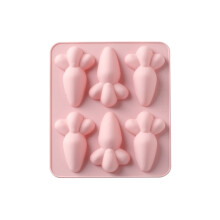 3Stk Karotten Kuchenform Aus Silikon, 6 Hohlräume, Pink, Backform DIY