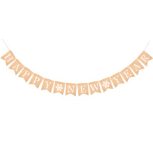 2Stk Vintage Neujahrswimpel Weiß Zum Aufhängen Party