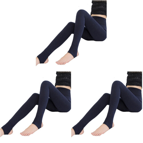 3Stk Damenleggings Elastisch Dehnbarkeit Winter 2