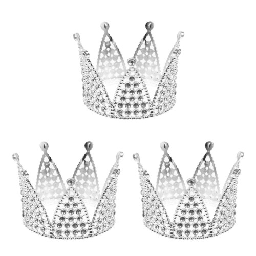 3Stk Silberne Mit , Eleganter Runder Kopfschmuck 2