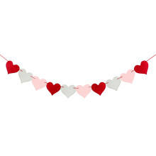 3Stk Herzform Wimpel Aus Vliesstoff Valentinstag Party Mehrfarbig