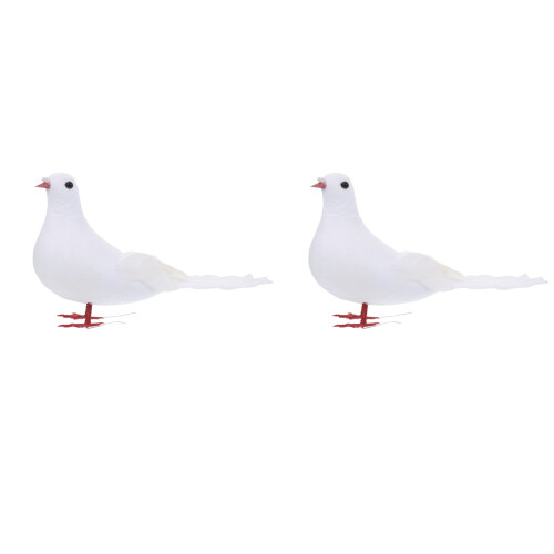 2Stk Weiße Simulation Taube Garten Friedensvogel 2
