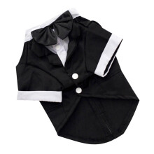 2Stk Pet Dog Suit Welpen Smoking Mit Roter Fliege, Und