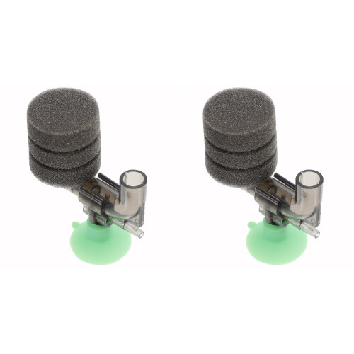 2Stk Schwarzer Mini Schwammfilter Aquarien Filter Mit Sauger 2