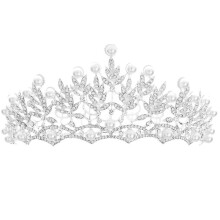 3Stk Glitzernde Wedding Tiara Weiß, Leichtes Brautschmuck Accessoire