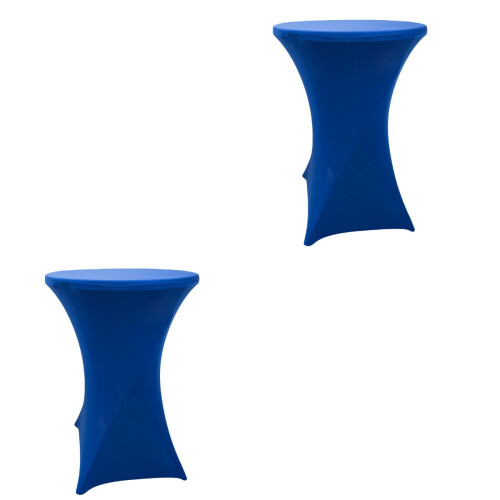2Stk Cocktail Tischdecke Dunkelblau Stretch Polyester Spandex 2