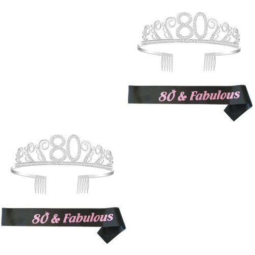2Sets Geburtstags-Sash Und -Haarkamm, Bunt Und Langlebig 2