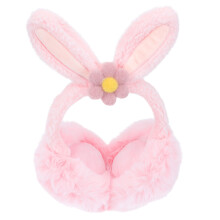 2Stk Weiche Ohrenschützer Hasenohren Plüsch Outdoor Pink