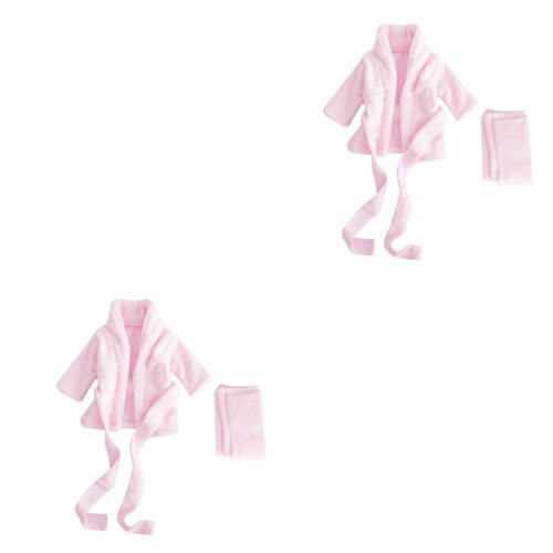 2Stk Babykleidung Baumwolle Rosa Waschbar Langlebig 2