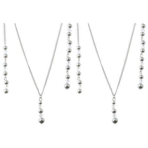 2Ud Collar Plateado De Falsas Para Mujer En 1