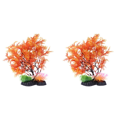 2Ud Decoración Pecera Planta Artificial Resistente 1