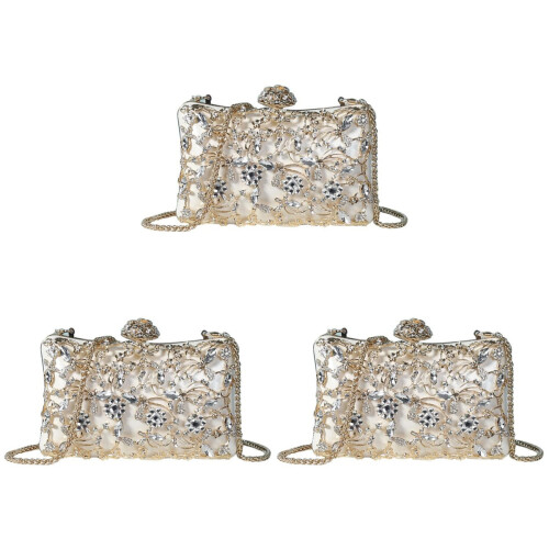 3Pz Clutch in PU Con Tracolla E Intagliato Per 1
