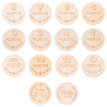 28Ud De Madera Natural Para Mensuales De Bebé Beige