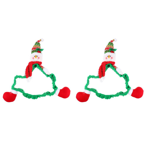 2Pièces Cachecadre Moniteur Noël Décoratif Tissu Usage Maison Coloré 2
