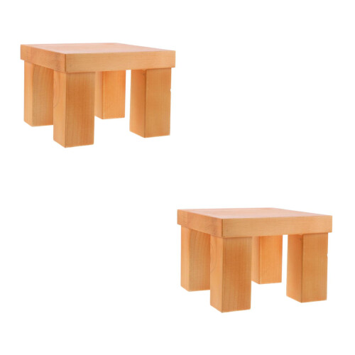 2Pz Mini Panchetta Khaki in Legno Per Decorare E Oggetti 1