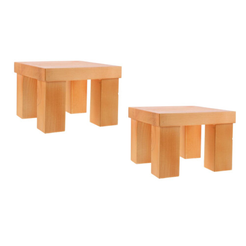 2Pz Mini Panchetta Khaki in Legno Per Decorare E Oggetti 2