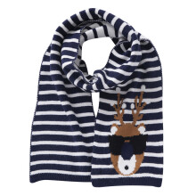 2St Multikleur Kinder Sjaal Kerst Cartoon Patroon Gebreid
