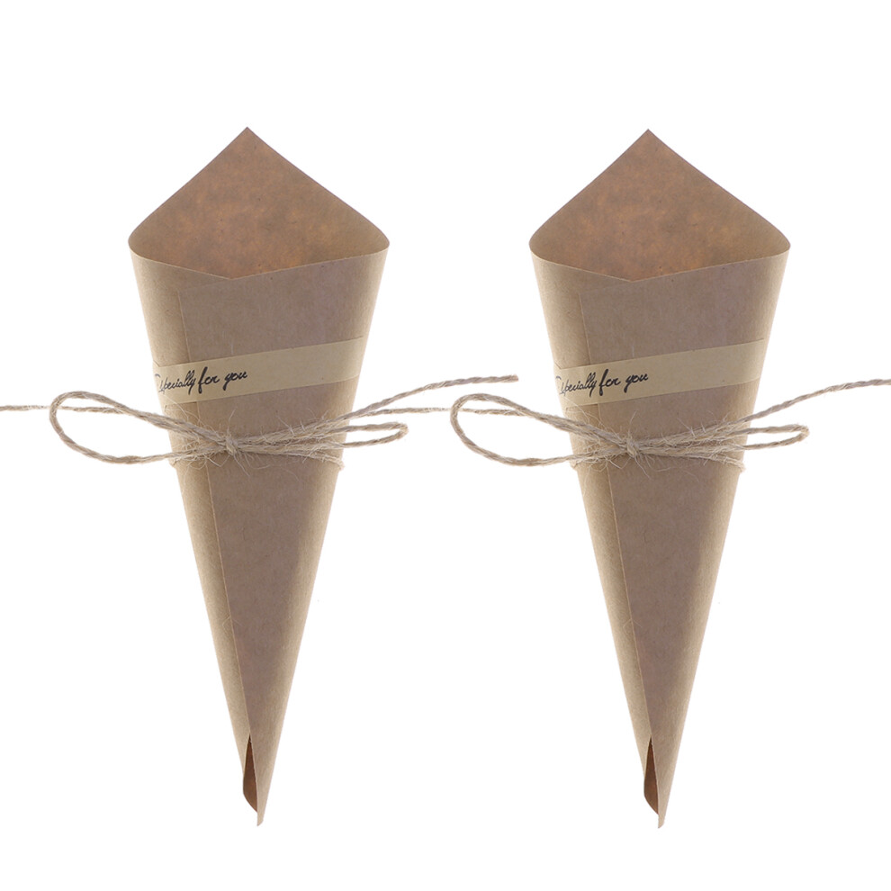 100Szt Kraftowe StożKi Do KwiatóW Khaki Papier Ozdobny Do PrezentóW-image