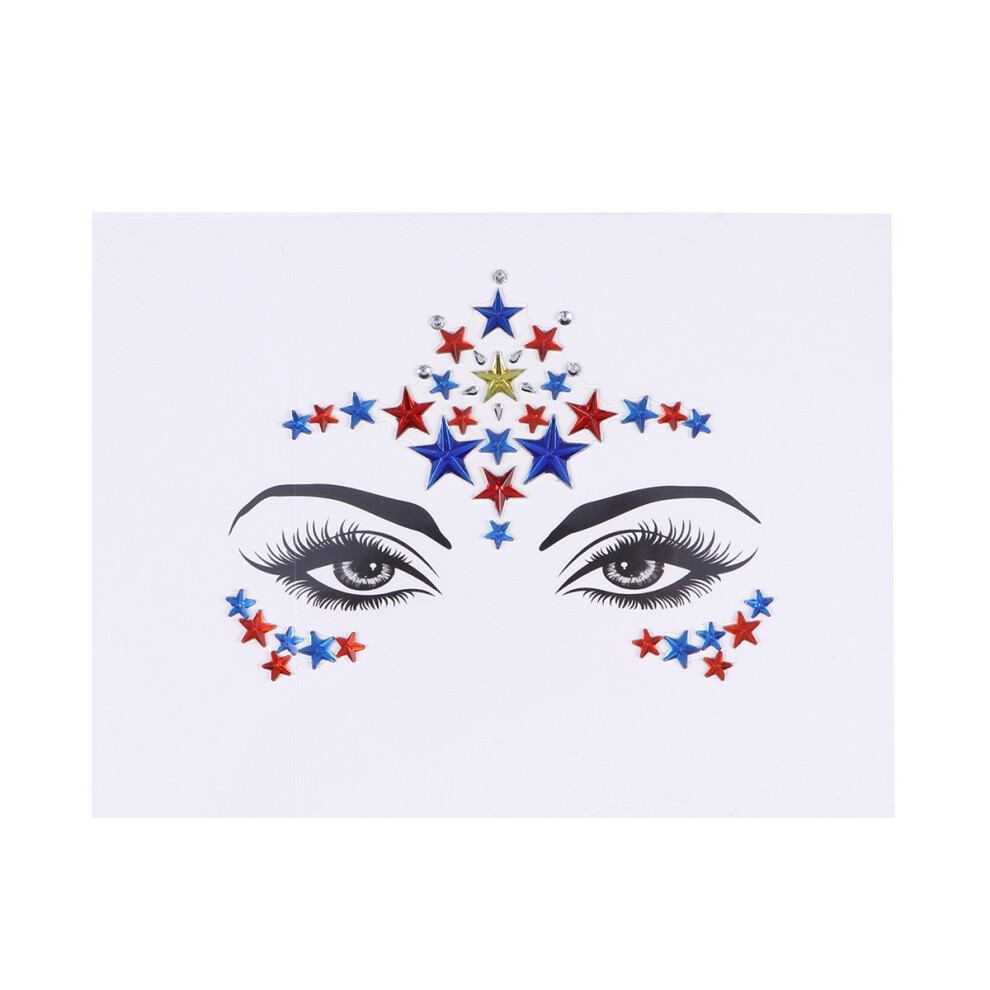 2Szt BłYszcząCe Naklejki Z KryształU Na Twarz I CiałO Wielokolorowe-image