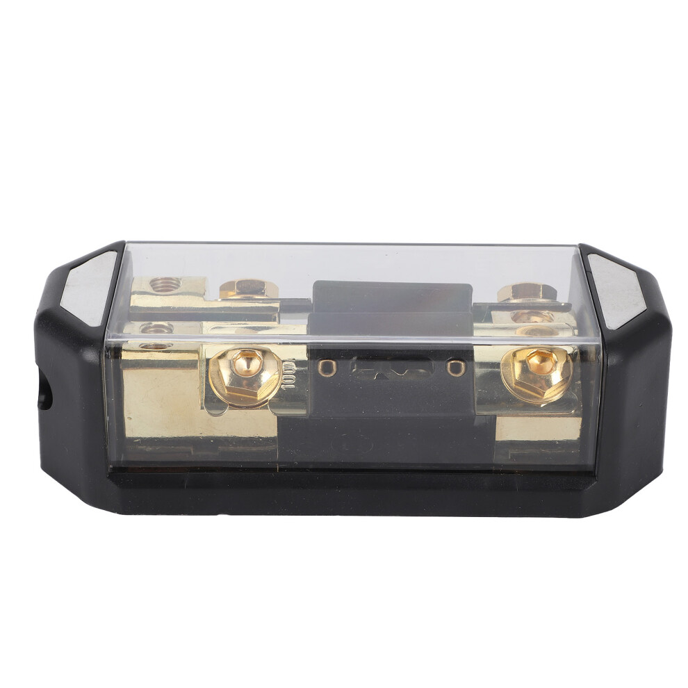 2 Way 100A Fuse Holder Box 1/0Ga In 2/4Ga Out Car Audio Distribution Gold 3541359873923