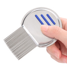 Professional Stainless Steel Lice Comb with Micro-Grooved Teeth Blue