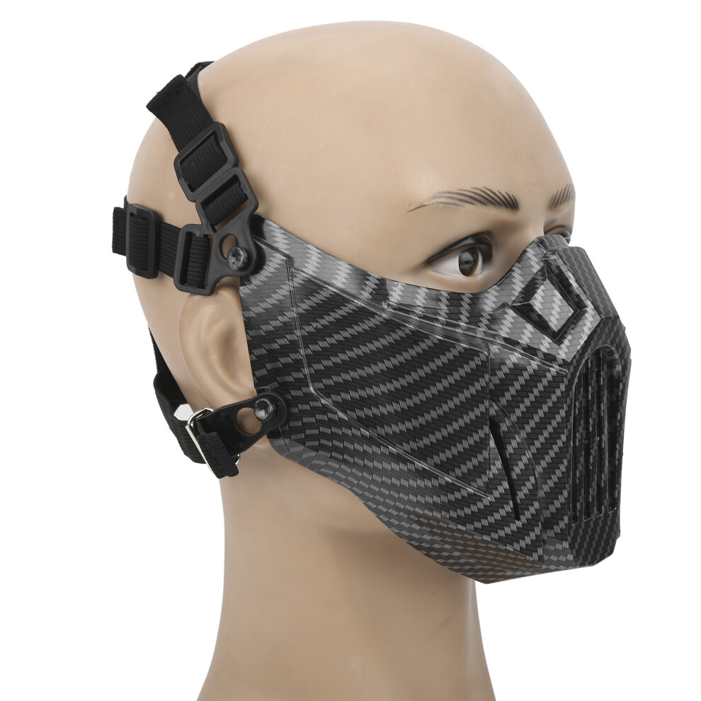 Skull Half Face Shield Tpr Carbon Fiber For Cs Survival Outdoor Game 8401359875738