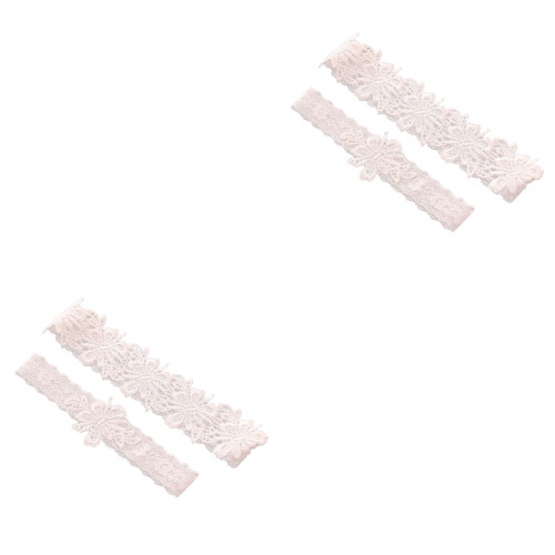 2Paare Elastische Gürtel in Weiß, Komfortabel 2