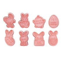 24Stk Ostern Ausstechform Set Rosa DIY Keks Prägung Backform Cartoon