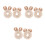 6Stk Plüsch Haargummis Bunny Design Haaraccessoires 5