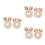 6Stk Plüsch Haargummis Bunny Design Haaraccessoires 3