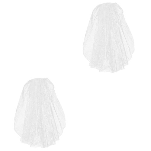 2St Witte Bruidssluier Met Wedding Headdress Dames 2