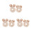 6Stk Plüsch Haargummis Bunny Design Haaraccessoires 7