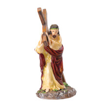2Stk Jesus Adornment Resin Holz Statue Christlich Geschenk