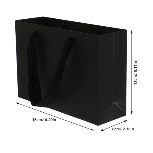 50Stk Schwarze Papiertragetaschen Mit Für Geschenk Und Einkauf 1