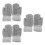 3Stk Graue Winter Strickhandschuhe Fingerhandschuhe Für 4