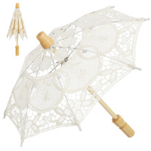 3Stk Eleganter Embroider Brautparasol Beige Hochzeit Accessoire