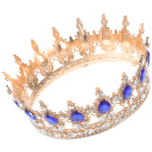 3Stk Brautkrone Hochzeit Haarschmuck Gold Blau Partylook