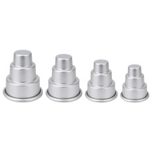 8Stk Aluminium Mini Kuchenform 3-Lagig Silber Cupcake Pudding