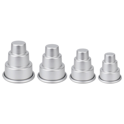 8Stk Aluminium Mini Kuchenform 3-Lagig Silber Cupcake Pudding