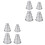 8Stk Aluminium Mini Kuchenform 3-Lagig Silber Cupcake Pudding 3