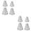 8Stk Aluminium Mini Kuchenform 3-Lagig Silber Cupcake Pudding 6