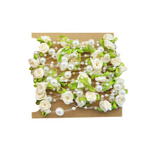 2Stk Perlen Beadskette Weiß, Rose Blüten , Hochzeitsdeko