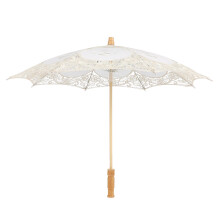 2Stk Gestickter Fotoparasol Handlich Mit Holzgriff Für Brautparty